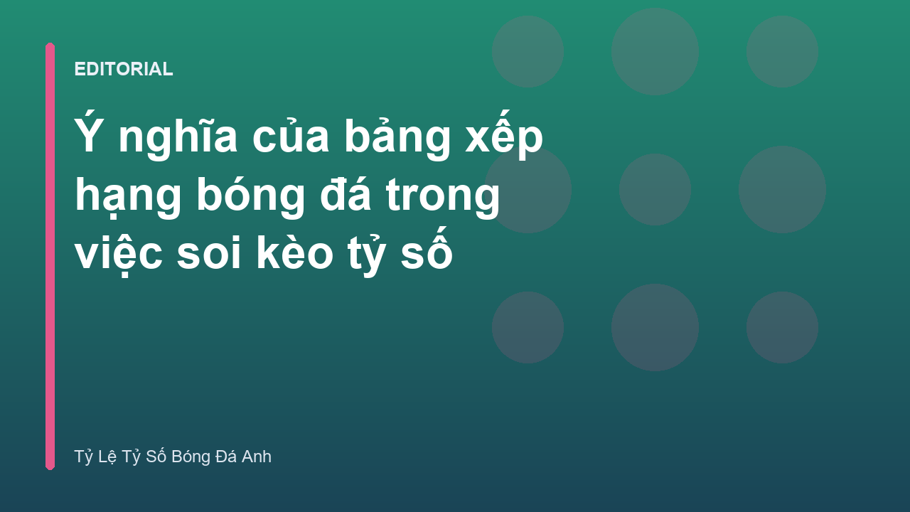 Bảng xếp hạng bóng đá ngoại hạng Anh